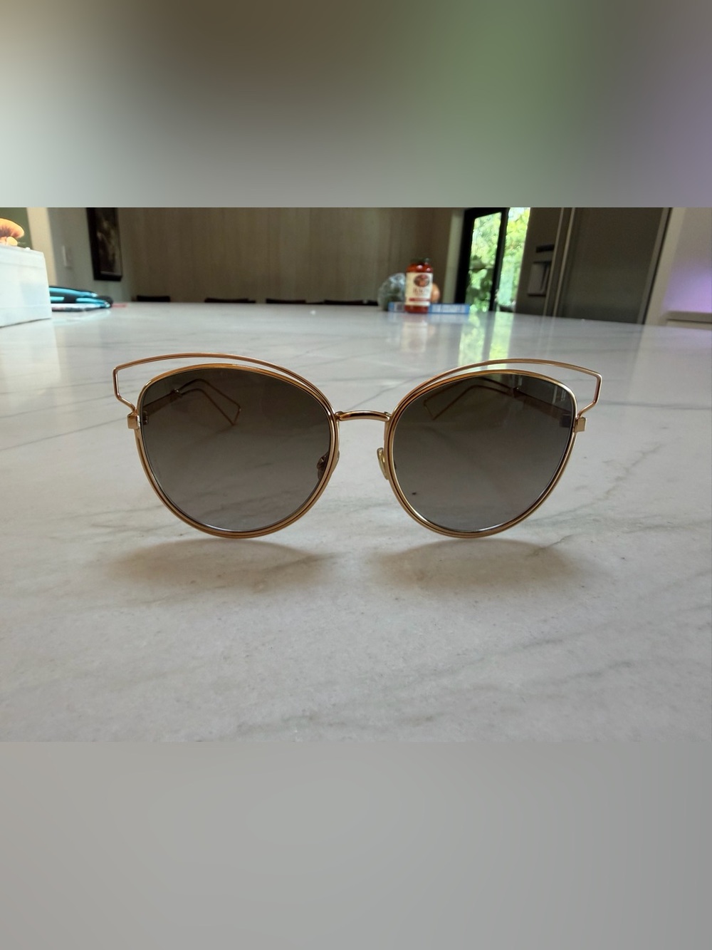 Dior Gold Frame Round Sunglasses